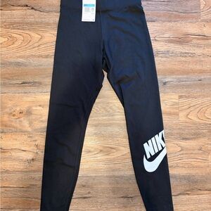 Nike Black Leggings with Bold White Logo